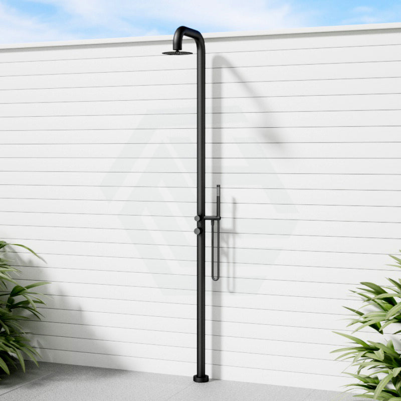 Linkware Elle Outdoor 316 Freestanding Matt Black Twin Shower Showers