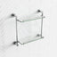 Linkware Loui Chrome Glass Double Shelf Solid Body Back To Wall Bathroom Shelves