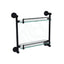 Linkware Loui Gloss Black Glass Double Shelf Solid Body Back To Wall Bathroom Shelves