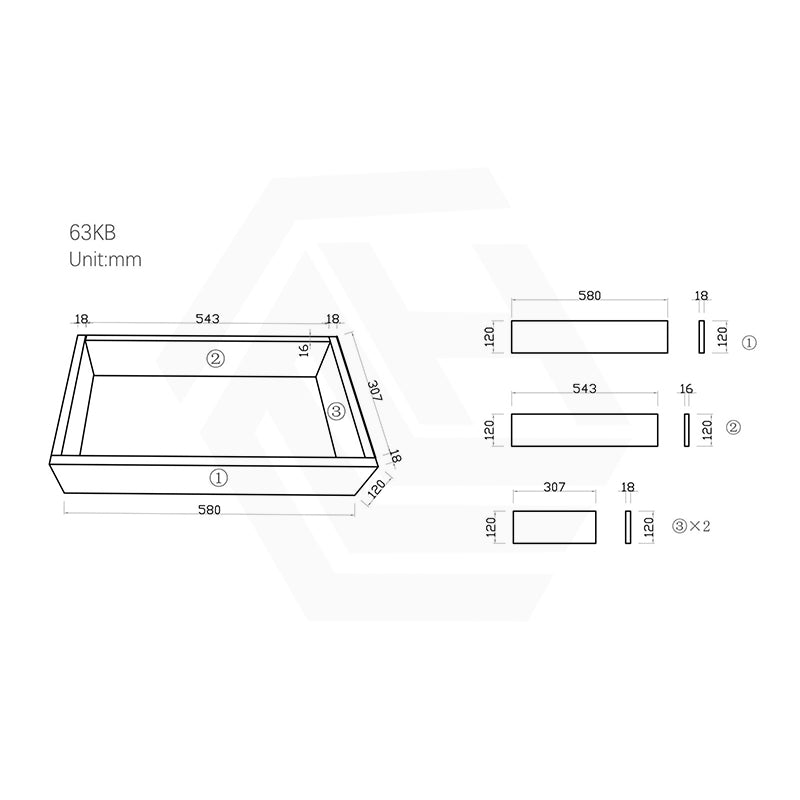 Lukka Camden Modern 600mm Narrow Freestanding Vanity E0 MDF Wood Grain PVC Film Cabinet Variant Colour Available
