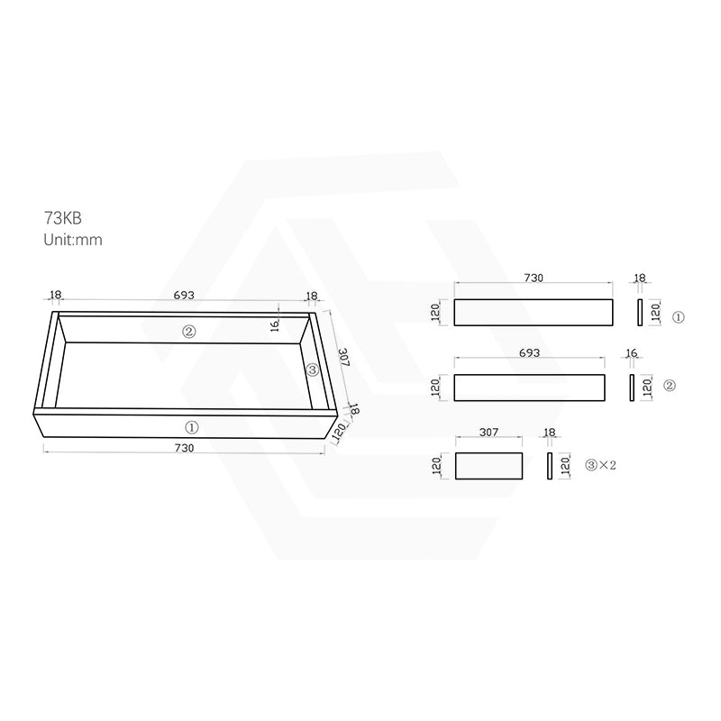 Lukka Camden Modern 750mm Narrow Freestanding Vanity E0 MDF Wood Grain PVC Film Cabinet with Left/Right Hand Drawers In Various Colours