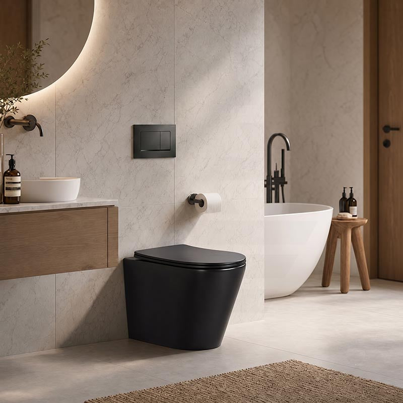Lukka Acadia Tornado Rimless Wall Faced Toilet Pan Only 545x360x410mm - Various Colours