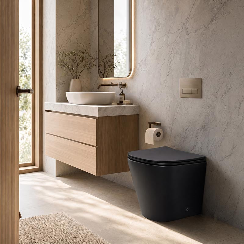 Lukka Acadia Tornado Rimless Wall Faced Toilet Pan Only 545x360x410mm - Various Colours
