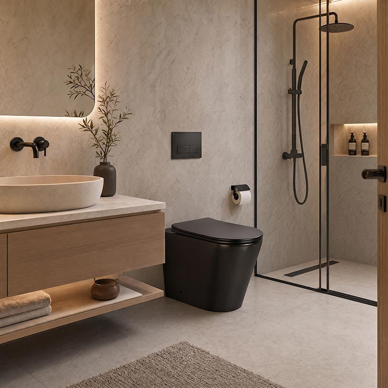 Lukka Acadia Tornado Rimless Wall Faced Toilet Pan Only 545x360x410mm - Various Colours