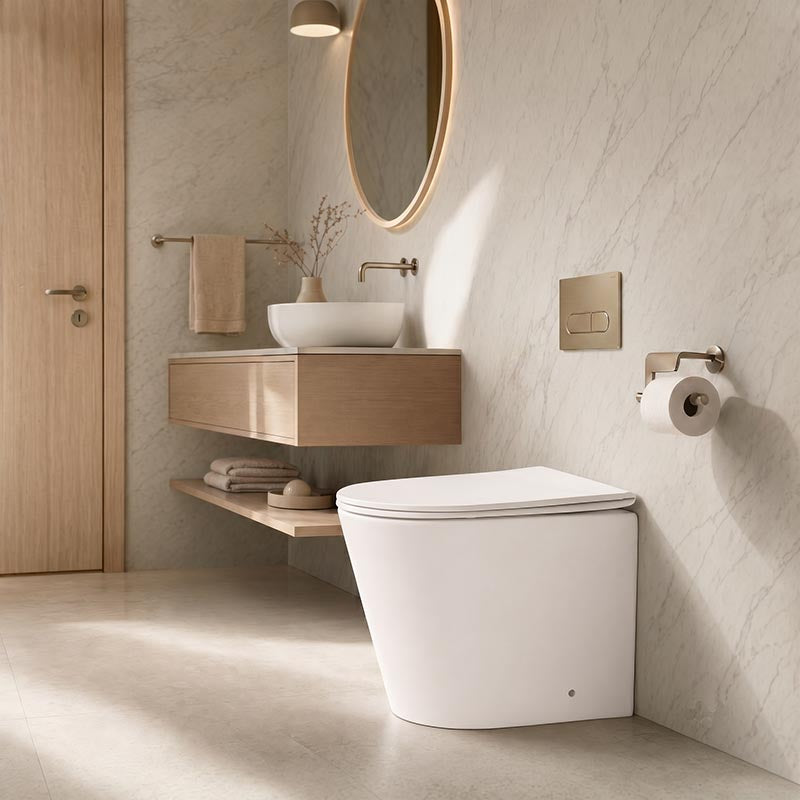 Lukka Acadia Tornado Rimless Wall Faced Toilet Pan Only 545x360x410mm - Various Colours