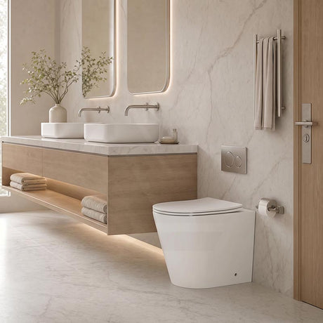 Lukka Acadia Tornado Rimless Wall Faced Toilet Pan Only 545x360x410mm - Various Colours