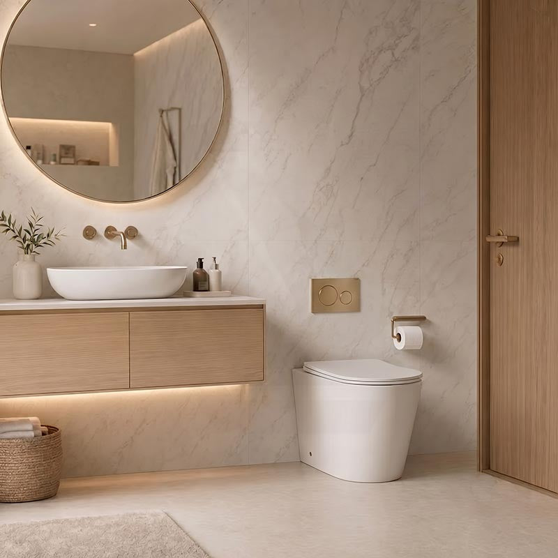 Lukka Acadia Tornado Rimless Wall Faced Toilet Pan Only 545x360x410mm - Various Colours