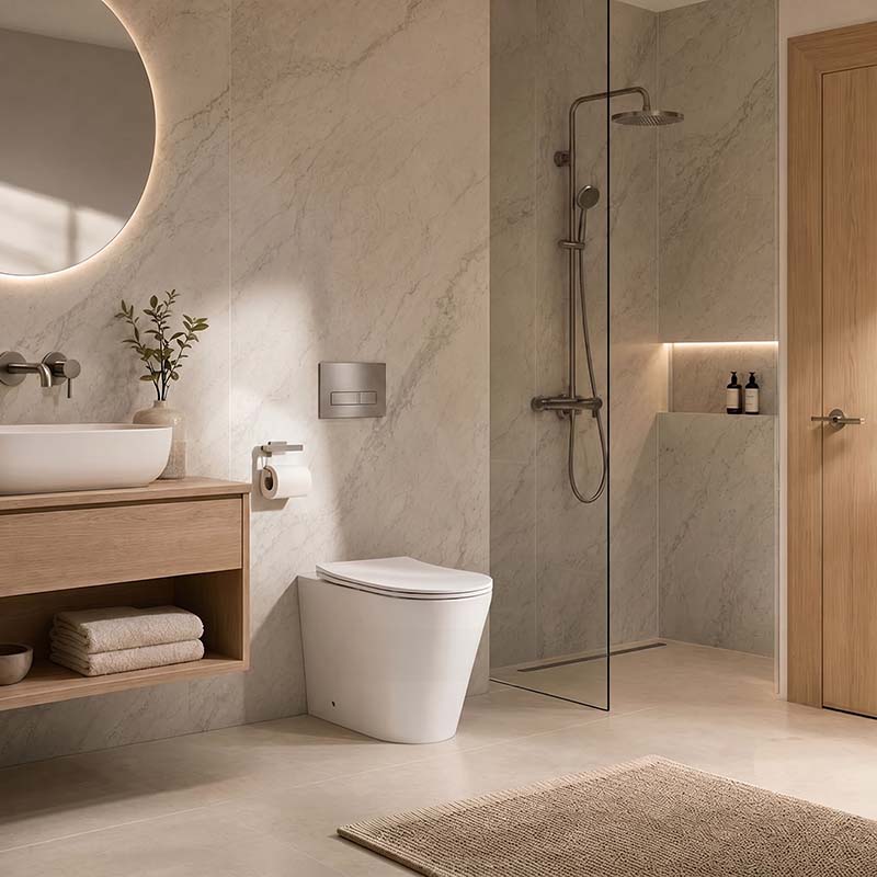 Lukka Acadia Tornado Rimless Wall Faced Toilet Pan Only 545x360x410mm - Various Colours