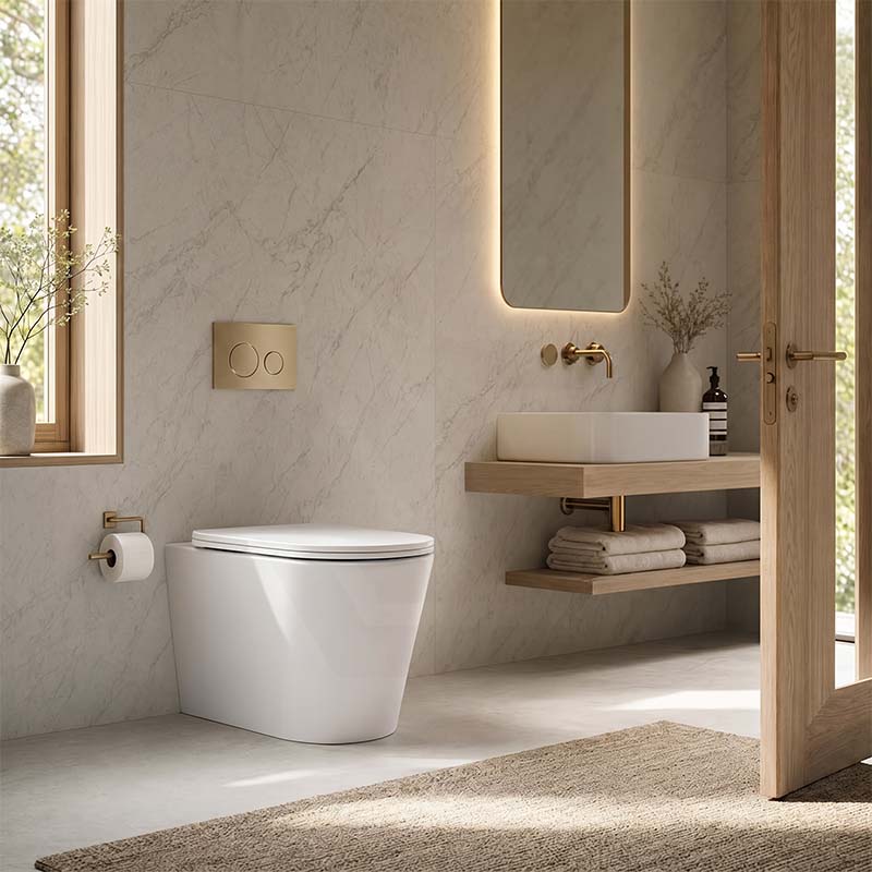 Lukka Acadia Tornado Rimless Wall Faced Toilet Pan Only 545x360x410mm - Various Colours