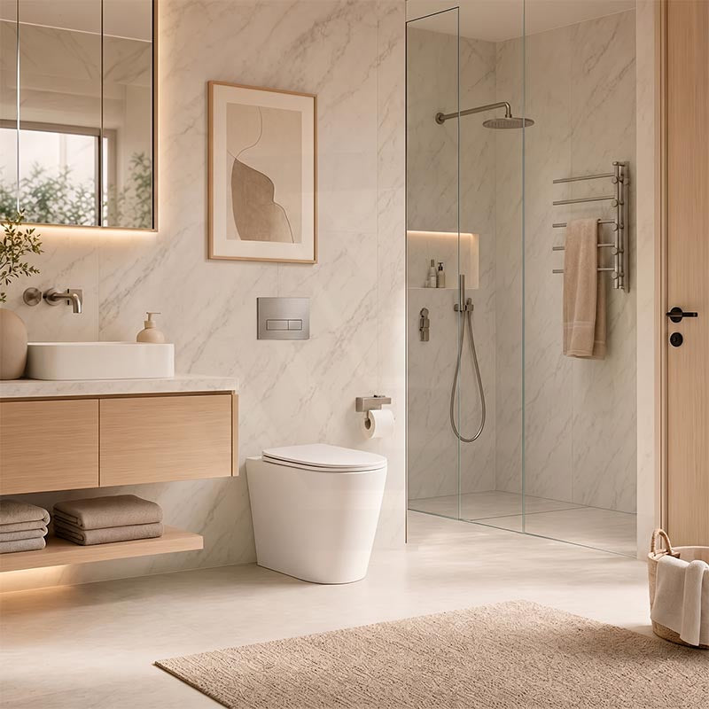 Lukka Acadia Tornado Rimless Wall Faced Toilet Pan Only 545x360x410mm - Various Colours