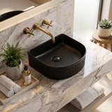 Lukka Arco Flueted Fine Ceramic Above Counter Basin 400x350x130mm - Variant Colour