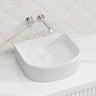 Lukka Arco Flueted Fine Ceramic Above Counter Basin 400x350x130mm - Variant Colour