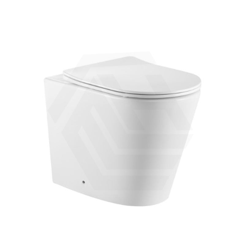Lukka Agena Rimless Wall Faced Toilet Pan Only Nano Glaze 560x360x420mm - Gloss White