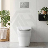 Lukka Agena Rimless Wall Faced Toilet with Sigma8 Inwall Cistern & Sigma Buttons - Gloss White