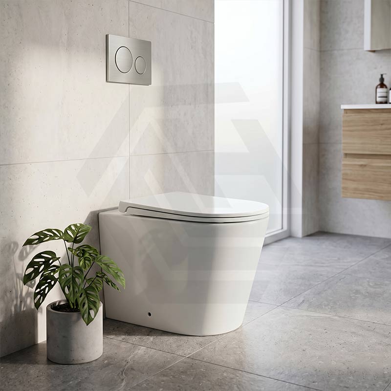 Lukka Agena Rimless Wall Faced Toilet with Sigma8 Inwall Cistern & Sigma Buttons - Gloss White