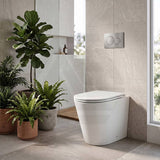 Lukka Agena Rimless Wall Faced Toilet with Sigma8 Inwall Cistern & Sigma Buttons - Gloss White