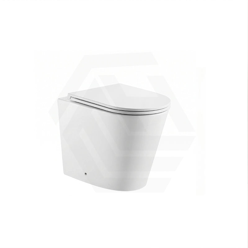 Lukka Agena Rimless Wall Faced Toilet with R&T Inwall Cistern & Buttons - Gloss White