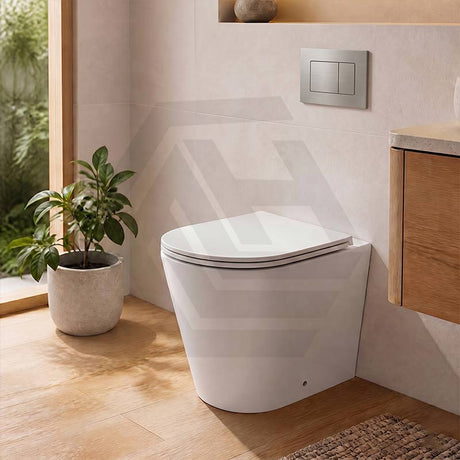 Lukka Agena Rimless Wall Faced Toilet with R&T Inwall Cistern & Buttons - Gloss White