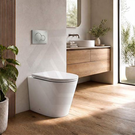 Lukka Agena Rimless Wall Faced Toilet with Sigma8 Inwall Cistern & Sigma41 Buttons - Gloss White