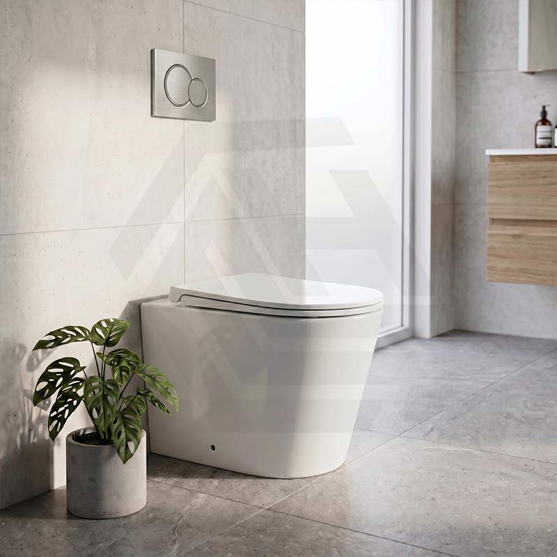 Lukka Agena Rimless Wall Faced Toilet with Sigma8 Inwall Cistern & Sigma41 Buttons - Gloss White