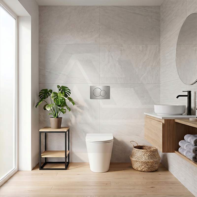 Lukka Agena Rimless Wall Faced Toilet with Sigma8 Inwall Cistern & Sigma41 Buttons - Gloss White
