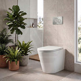 Lukka Agena Rimless Wall Faced Toilet with Sigma8 Inwall Cistern & Sigma41 Buttons - Gloss White