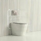 Lukka Agena Rimless Wall Faced Toilet with Sigma8 Inwall Cistern & Sigma41 Buttons - Gloss White