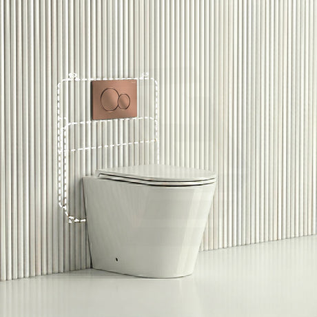Lukka Agena Rimless Wall Faced Toilet with Sigma8 Inwall Cistern & Sigma41 Buttons - Gloss White