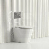 Lukka Agena Rimless Wall Faced Toilet with Sigma8 Inwall Cistern & Sigma41 Buttons - Gloss White