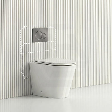 Lukka Agena Rimless Wall Faced Toilet with Sigma8 Inwall Cistern & Sigma41 Buttons - Gloss White