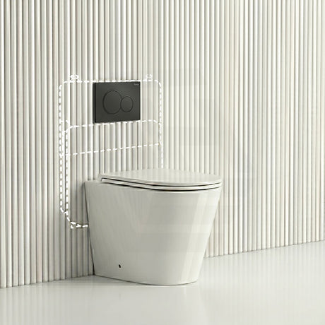 Lukka Agena Rimless Wall Faced Toilet with Sigma8 Inwall Cistern & Sigma41 Buttons - Gloss White