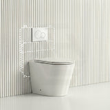 Lukka Agena Rimless Wall Faced Toilet with Sigma8 Inwall Cistern & Sigma41 Buttons - Gloss White