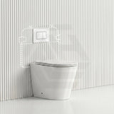 Lukka Agena Rimless Wall Faced Toilet with R&T Inwall Cistern & Buttons - Gloss White