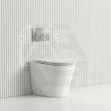 Lukka Agena Rimless Wall Faced Toilet with R&T Inwall Cistern & Buttons - Gloss White