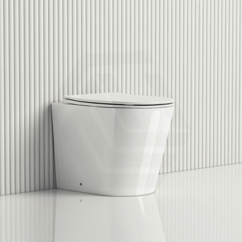Lukka Agena Rimless Wall Faced Toilet Pan Only Nano Glaze 560x360x420mm - Gloss White