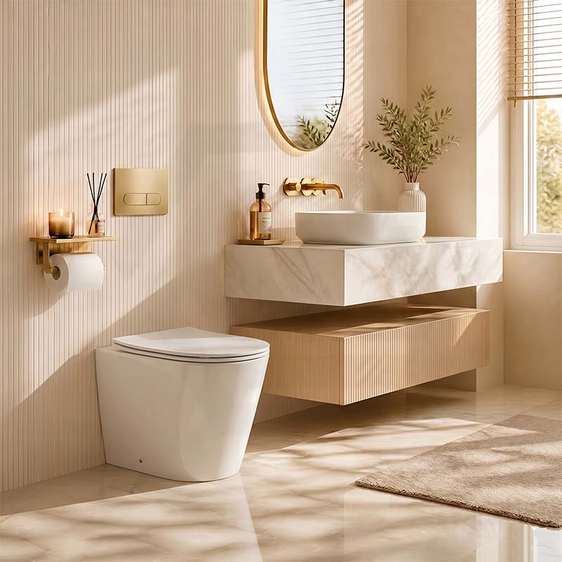 Lukka Agena Rimless Wall Faced Toilet Pan Only Nano Glaze 560x360x420mm - Gloss White