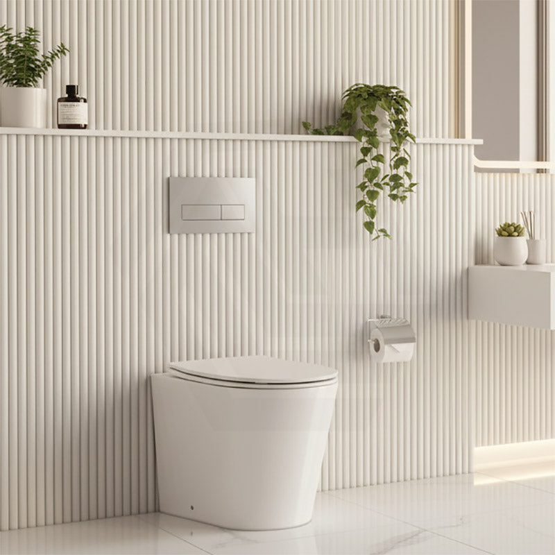 Lukka Agena Rimless Wall Faced Toilet Pan Only Nano Glaze 560x360x420mm - Gloss White