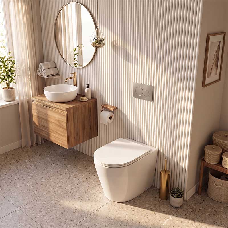 Lukka Agena Rimless Wall Faced Toilet Pan Only Nano Glaze 560x360x420mm - Gloss White