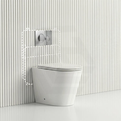 Lukka Agena Rimless Wall Faced Toilet with Sigma8 Inwall Cistern & Sigma Buttons - Gloss White