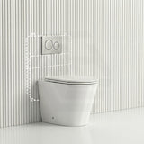 Lukka Agena Rimless Wall Faced Toilet with Sigma8 Inwall Cistern & Sigma Buttons - Gloss White