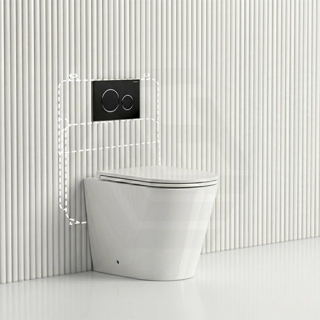 Lukka Agena Rimless Wall Faced Toilet with Sigma8 Inwall Cistern & Sigma Buttons - Gloss White