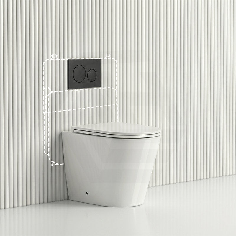 Lukka Agena Rimless Wall Faced Toilet with Sigma8 Inwall Cistern & Sigma Buttons - Gloss White