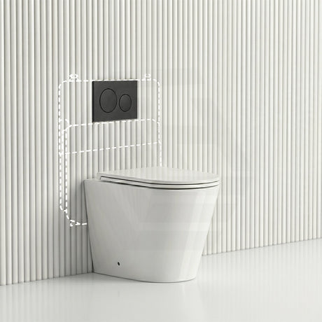 Lukka Agena Rimless Wall Faced Toilet with Sigma8 Inwall Cistern & Sigma Buttons - Gloss White