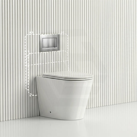 Lukka Agena Rimless Wall Faced Toilet with Sigma8 Inwall Cistern & Sigma Buttons - Gloss White