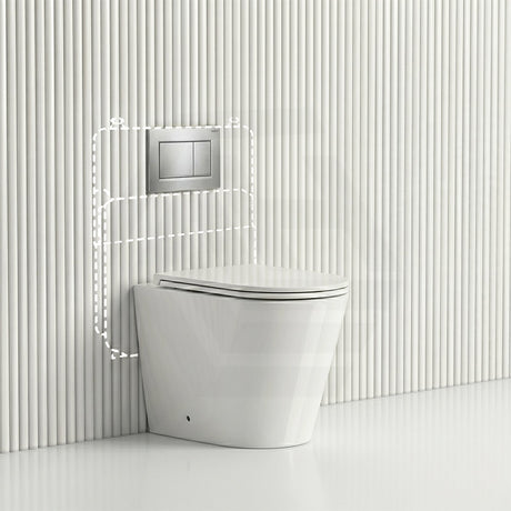 Lukka Agena Rimless Wall Faced Toilet with Sigma8 Inwall Cistern & Sigma Buttons - Gloss White