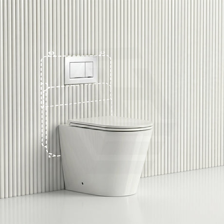 Lukka Agena Rimless Wall Faced Toilet with Sigma8 Inwall Cistern & Sigma Buttons - Gloss White