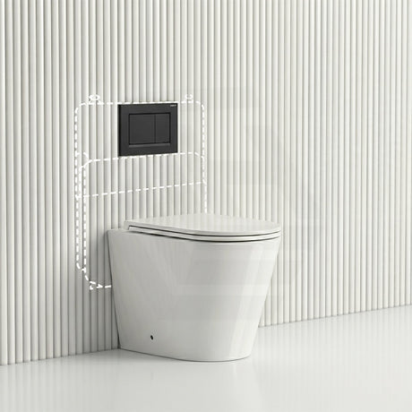 Lukka Agena Rimless Wall Faced Toilet with Sigma8 Inwall Cistern & Sigma Buttons - Gloss White