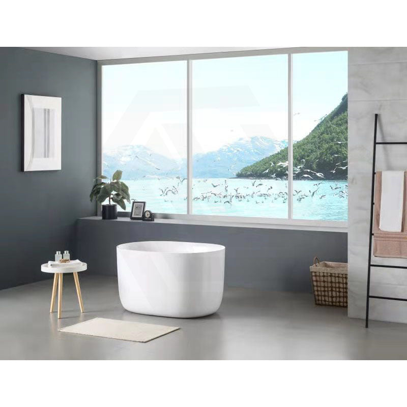 Lukka Agena Acrylic Freestanding Bathtub NO Overflow 990/1400/1500/1700mm - Matt White/Gloss White