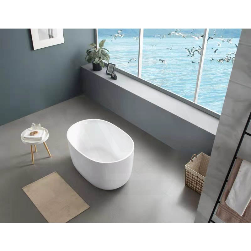 Lukka Agena Acrylic Freestanding Bathtub NO Overflow 990/1400/1500/1700mm - Matt White/Gloss White