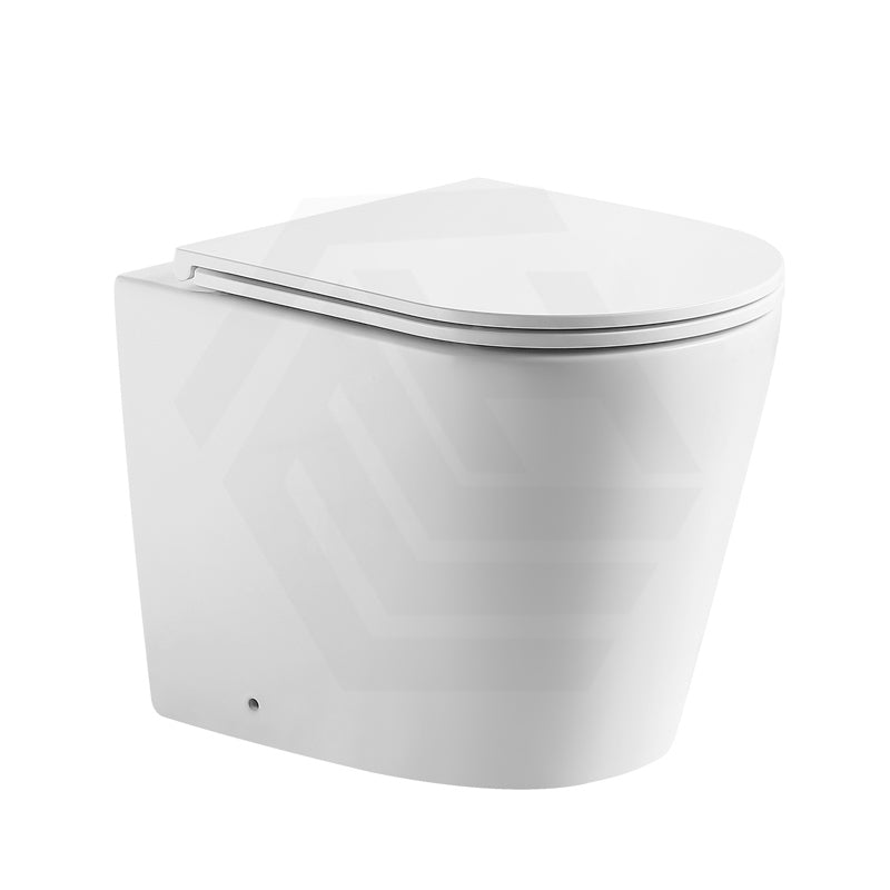 Lukka Agena Rimless Wall Faced Toilet Pan Only Self-Clean Glaze 540x365x400mm - Gloss White